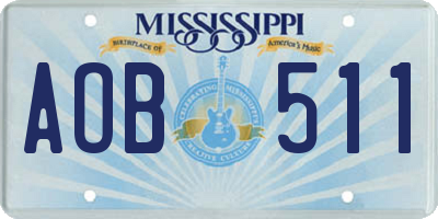 MS license plate AOB511