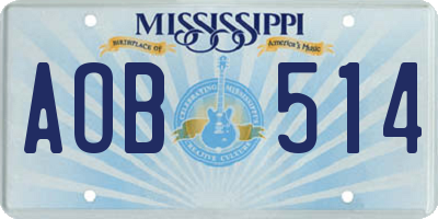 MS license plate AOB514