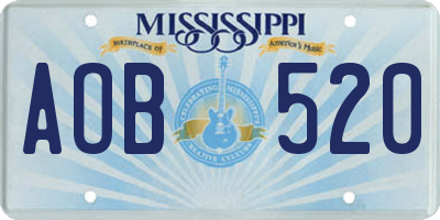 MS license plate AOB520