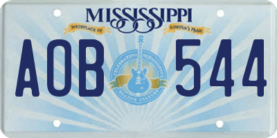 MS license plate AOB544