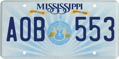 MS license plate AOB553