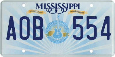 MS license plate AOB554