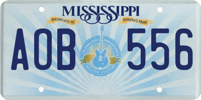 MS license plate AOB556