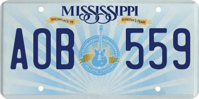 MS license plate AOB559