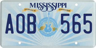 MS license plate AOB565