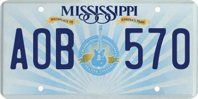 MS license plate AOB570