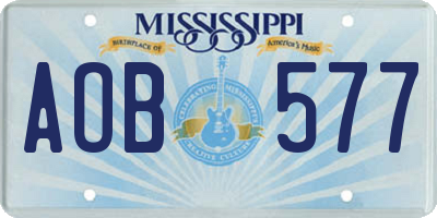 MS license plate AOB577