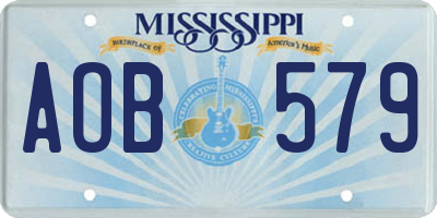 MS license plate AOB579
