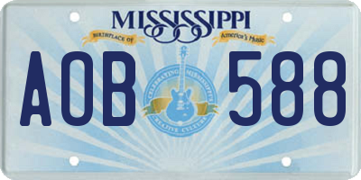 MS license plate AOB588