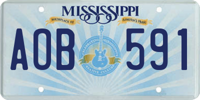 MS license plate AOB591