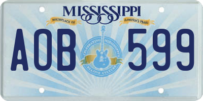 MS license plate AOB599