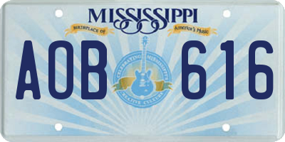 MS license plate AOB616