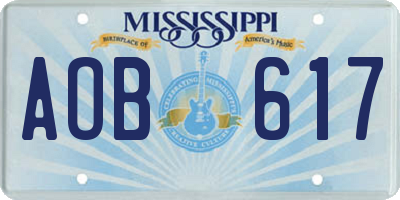 MS license plate AOB617