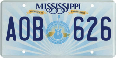 MS license plate AOB626