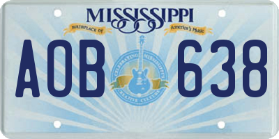 MS license plate AOB638