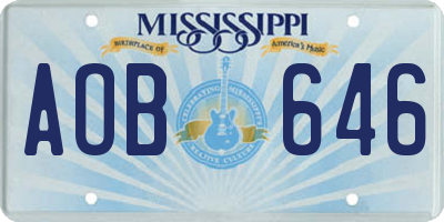 MS license plate AOB646