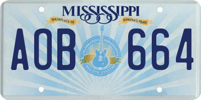 MS license plate AOB664