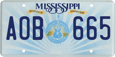 MS license plate AOB665