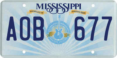 MS license plate AOB677