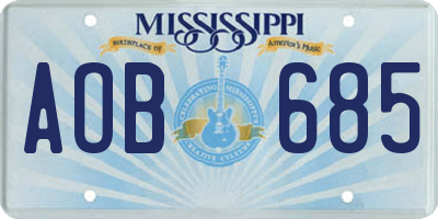 MS license plate AOB685