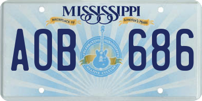 MS license plate AOB686