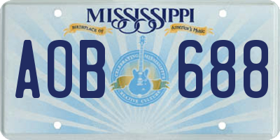 MS license plate AOB688