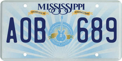 MS license plate AOB689