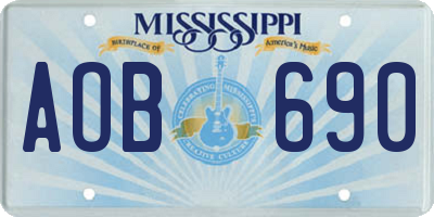 MS license plate AOB690