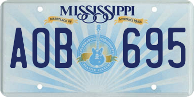 MS license plate AOB695