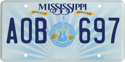MS license plate AOB697