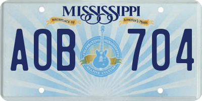 MS license plate AOB704