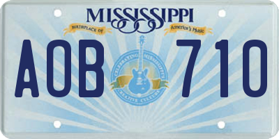 MS license plate AOB710