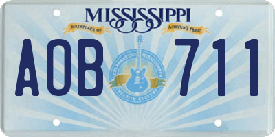 MS license plate AOB711