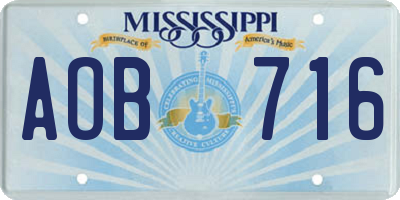 MS license plate AOB716