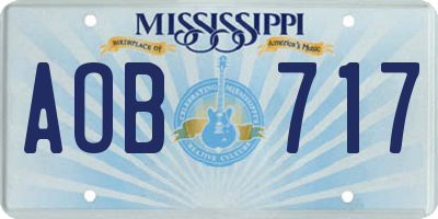 MS license plate AOB717