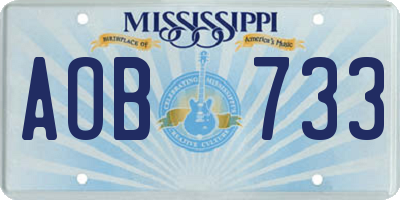 MS license plate AOB733