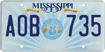 MS license plate AOB735
