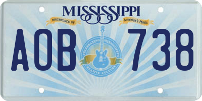MS license plate AOB738