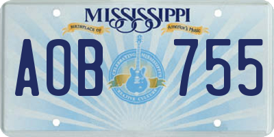 MS license plate AOB755