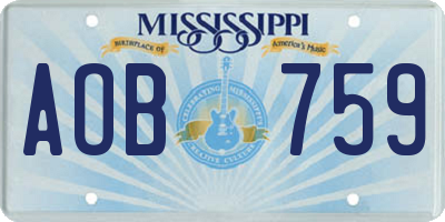 MS license plate AOB759
