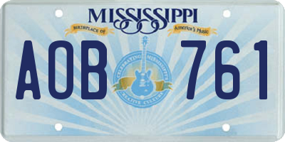 MS license plate AOB761