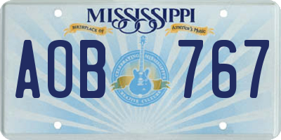 MS license plate AOB767