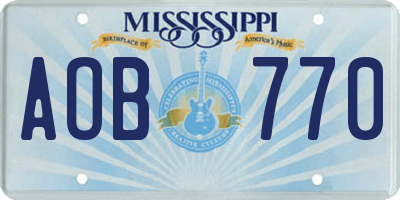 MS license plate AOB770