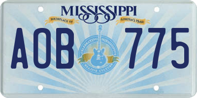 MS license plate AOB775