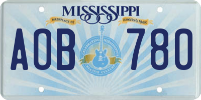MS license plate AOB780