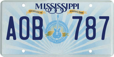 MS license plate AOB787
