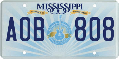 MS license plate AOB808