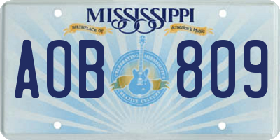 MS license plate AOB809