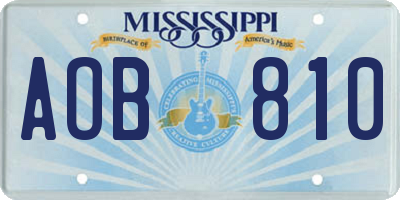 MS license plate AOB810
