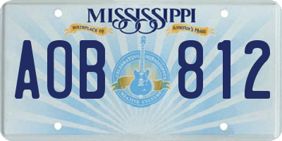 MS license plate AOB812